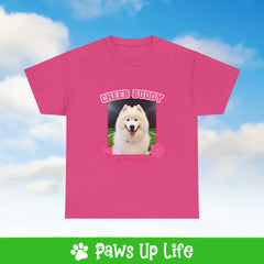 Samoyed Football Cheer Buddy Cheerleading Dog Tee, Shirt, Unisex Pet Lover Gift, Dog Mom Dad Tshirt, Animal Rescue Advocate, Cute Puppy Graphic Top Classic Collar | Paws Up Life, LLC