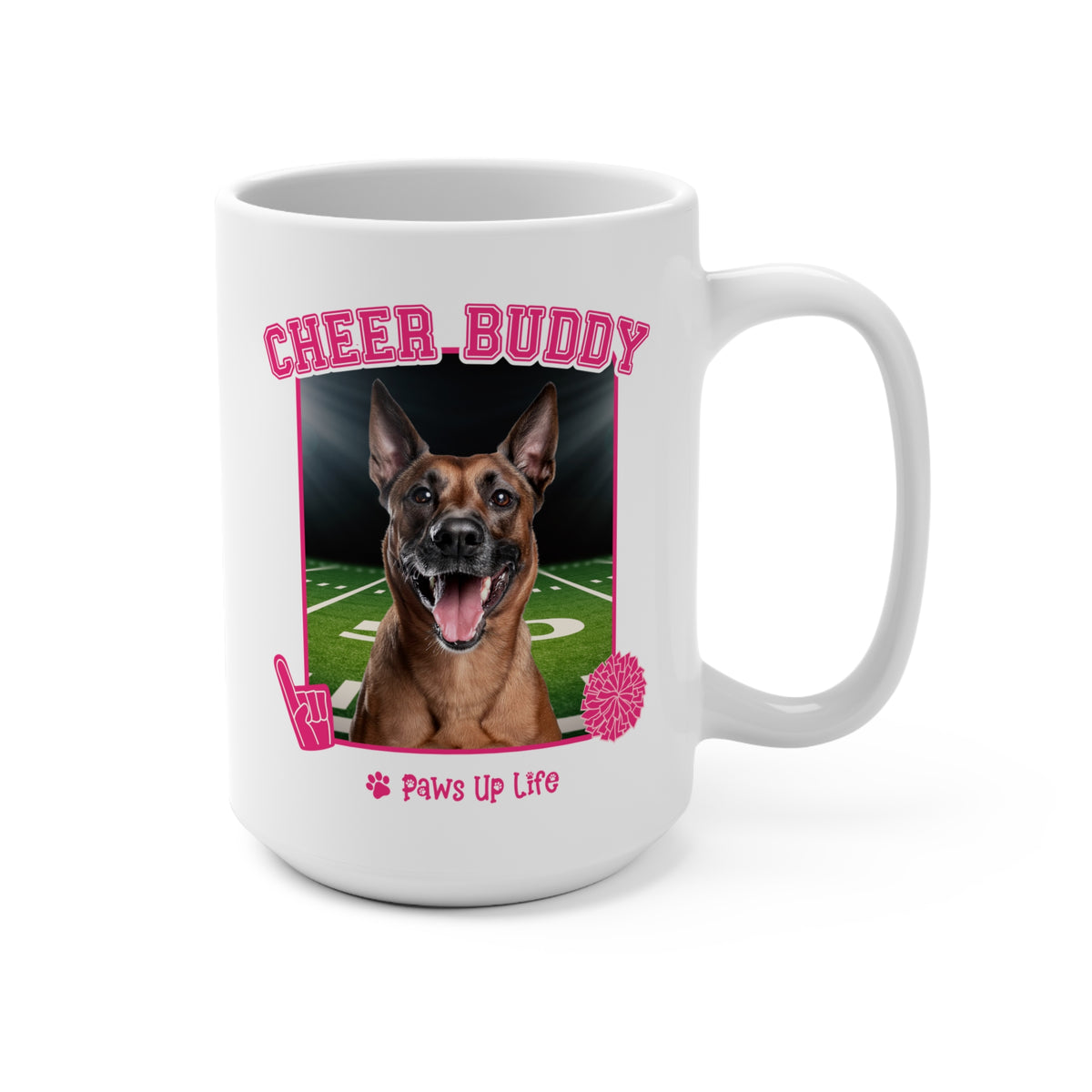 Belgian Tervuren Cheer Buddy Cheerleading Dog 15oz Large Coffee Mug Ceramic Drinkware Tea Washable | Paws Up Life, LLC