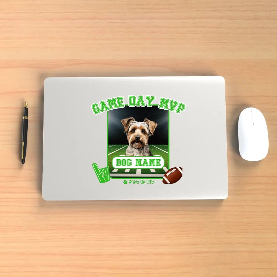 Stickers | Game Day MVP Dog Personalized Football Vinyl Stickers | Paws Up Life, LLC