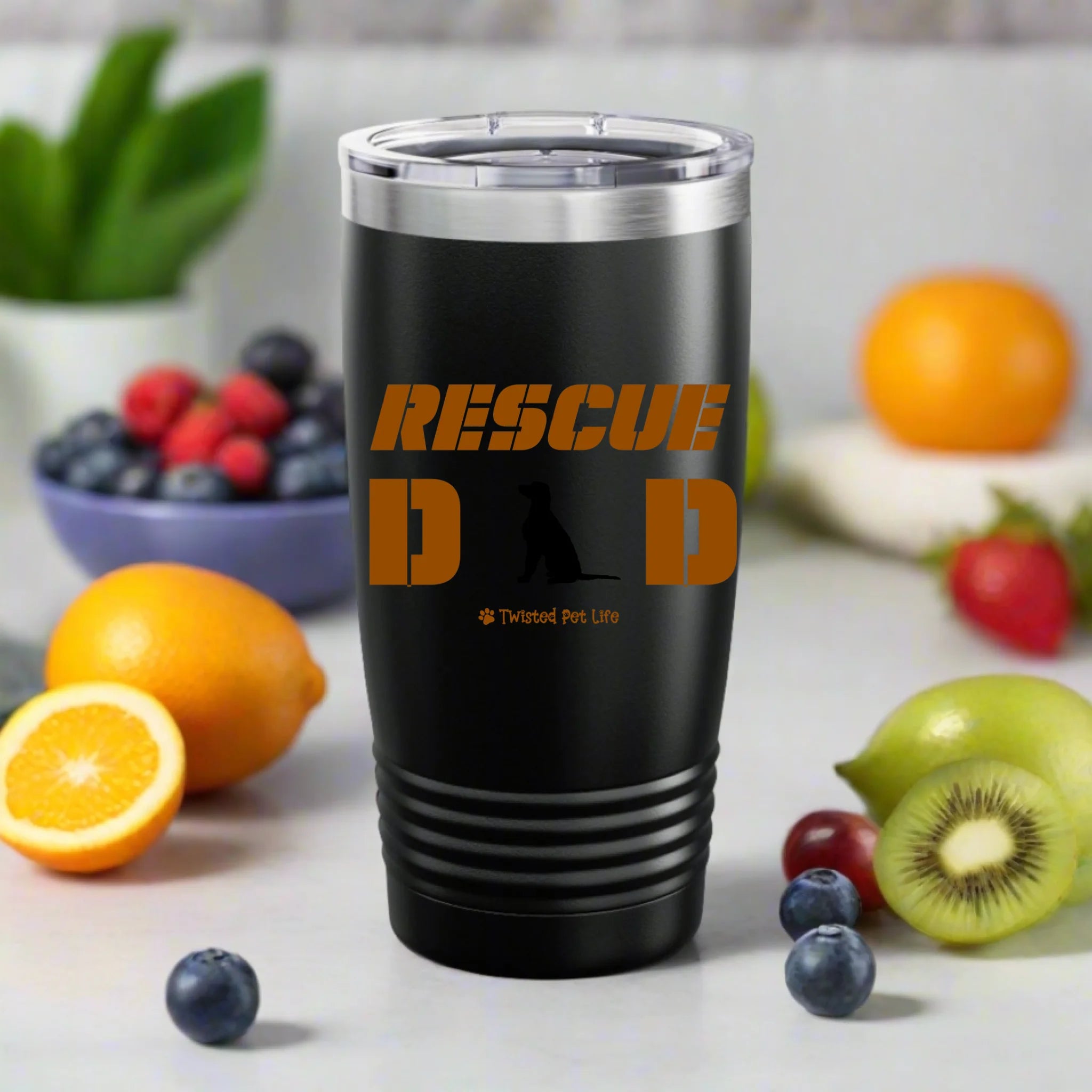 Rescue Dog Dad Tumbler Cup | Personalized Dog Lover Adoption Gift