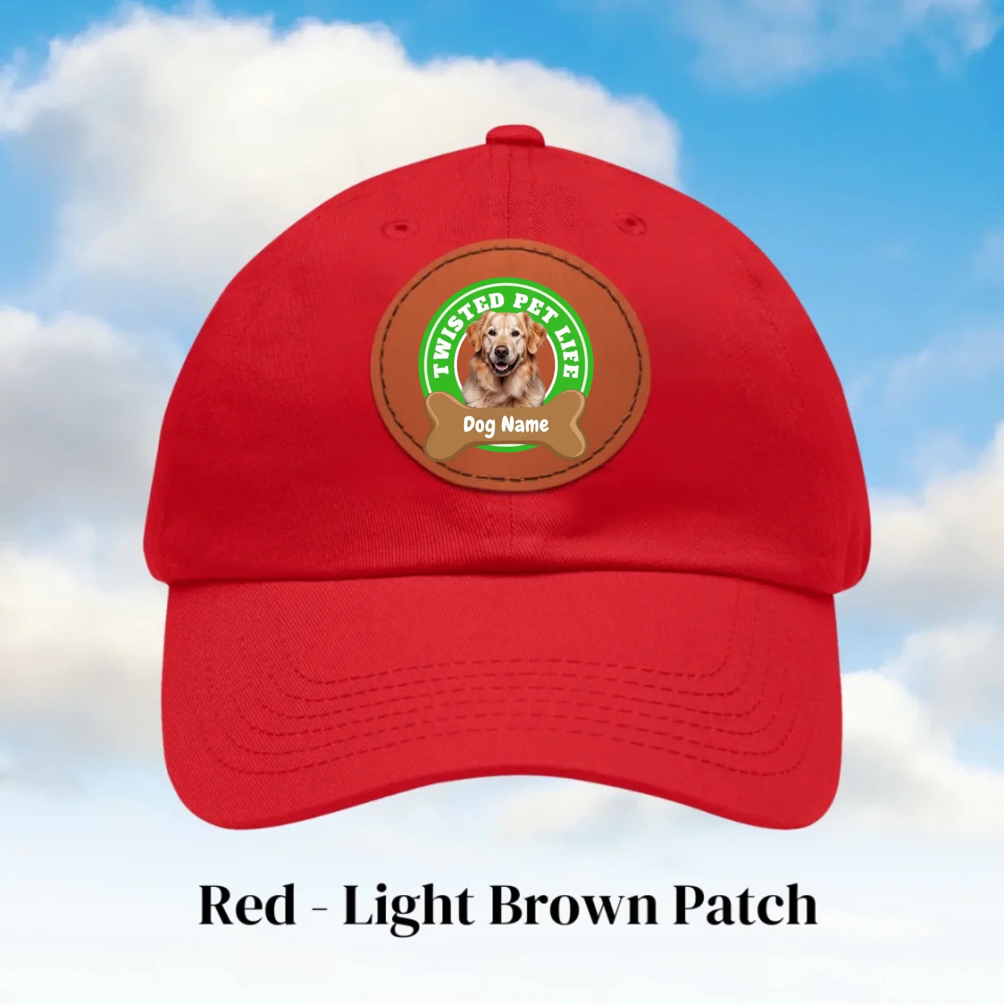 Hat - Red - Light Brown Patch