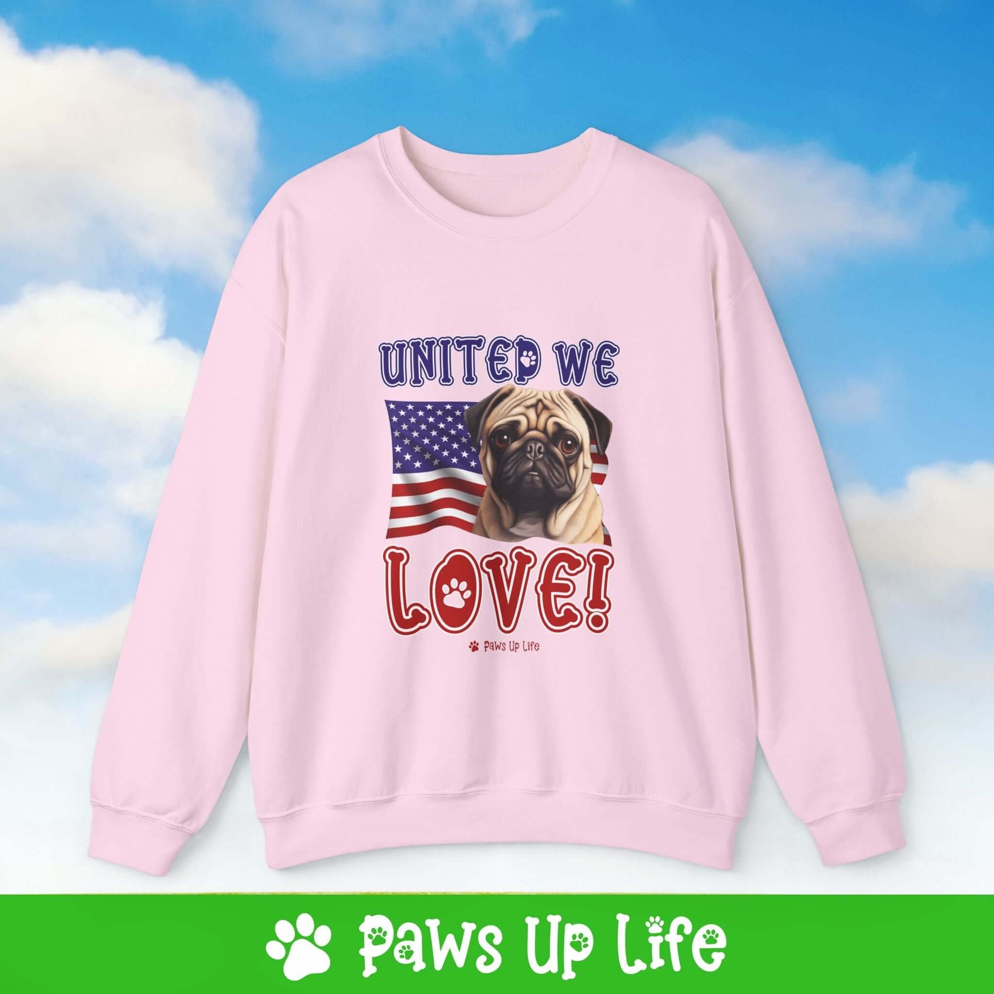 Pug Dog Patriotic Sweatshirt