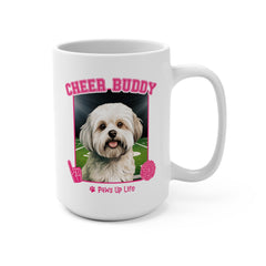 Maltese Football Cheer Buddy Cheerleading Dog 15oz Large Coffee Mug Ceramic Drinkware Tea Washable