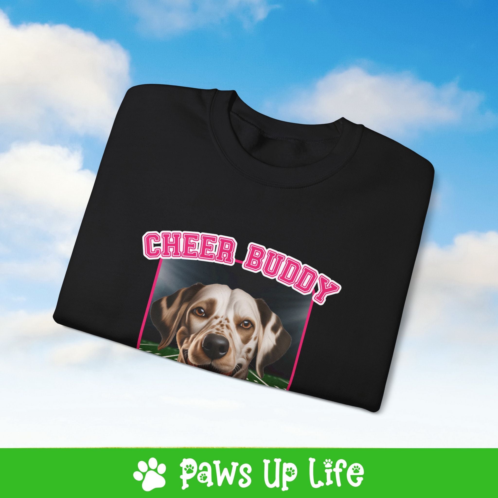 Dalmation Football Cheer Buddy Cheerleading Dog Crewneck Sweatshirt, Unisex Gift for Animal Lovers, Dog Mom Dad Sweatshirt, Cute Dog Lover Apparel, Fun Pet | Paws Up Life, LLC