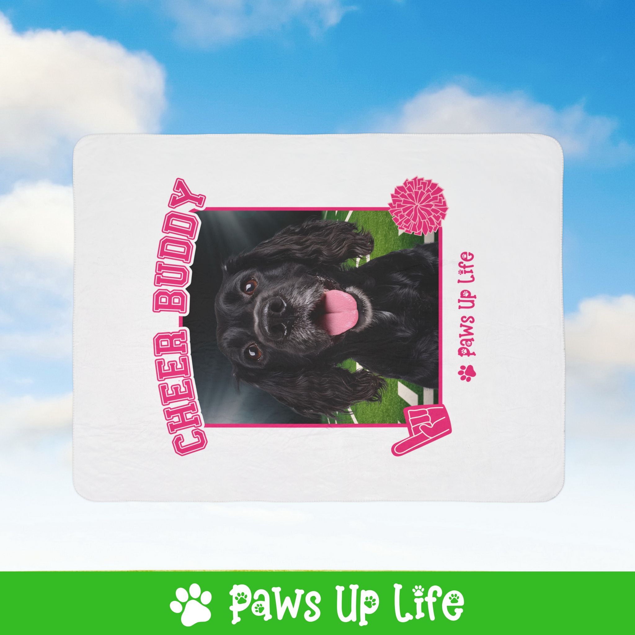 Boykin Spaniel Football Cheer Buddy Cheerleading Dog Fleece Sherpa Blanket - Perfect for Snuggling and Cozy Napping