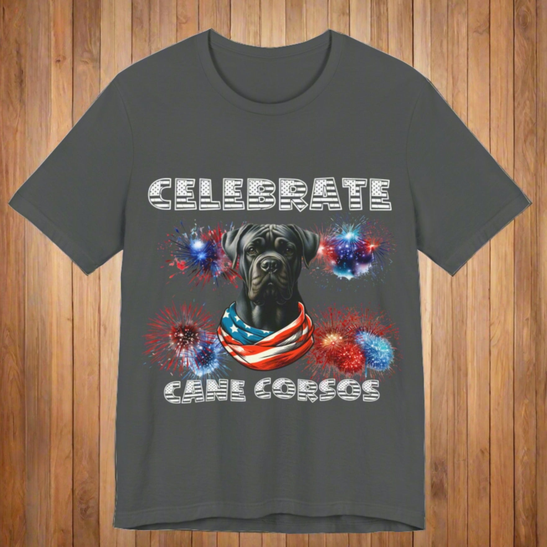 Celebrate Cane Corso Dog Patriotic Unisex Jersey Short Sleeve Tee Bella Canvas 3001 | Paws Up Life, LLC