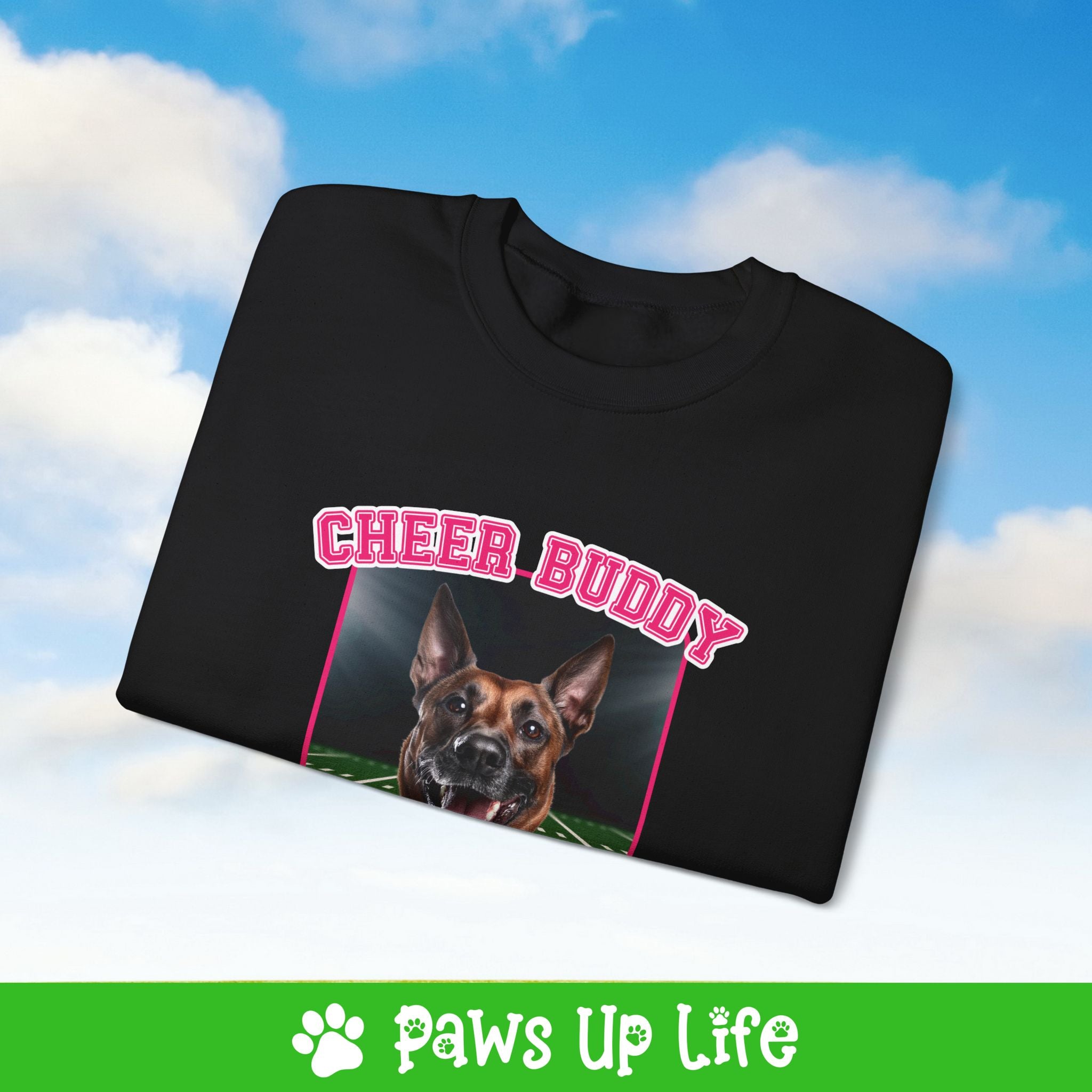 Belgian Tervuren Cheer Buddy Cheerleading Dog Crewneck Sweatshirt, Unisex Gift for Animal Lovers, Dog Mom Dad Sweatshirt, Cute Dog Lover Apparel, Fun Pet | Paws Up Life, LLC