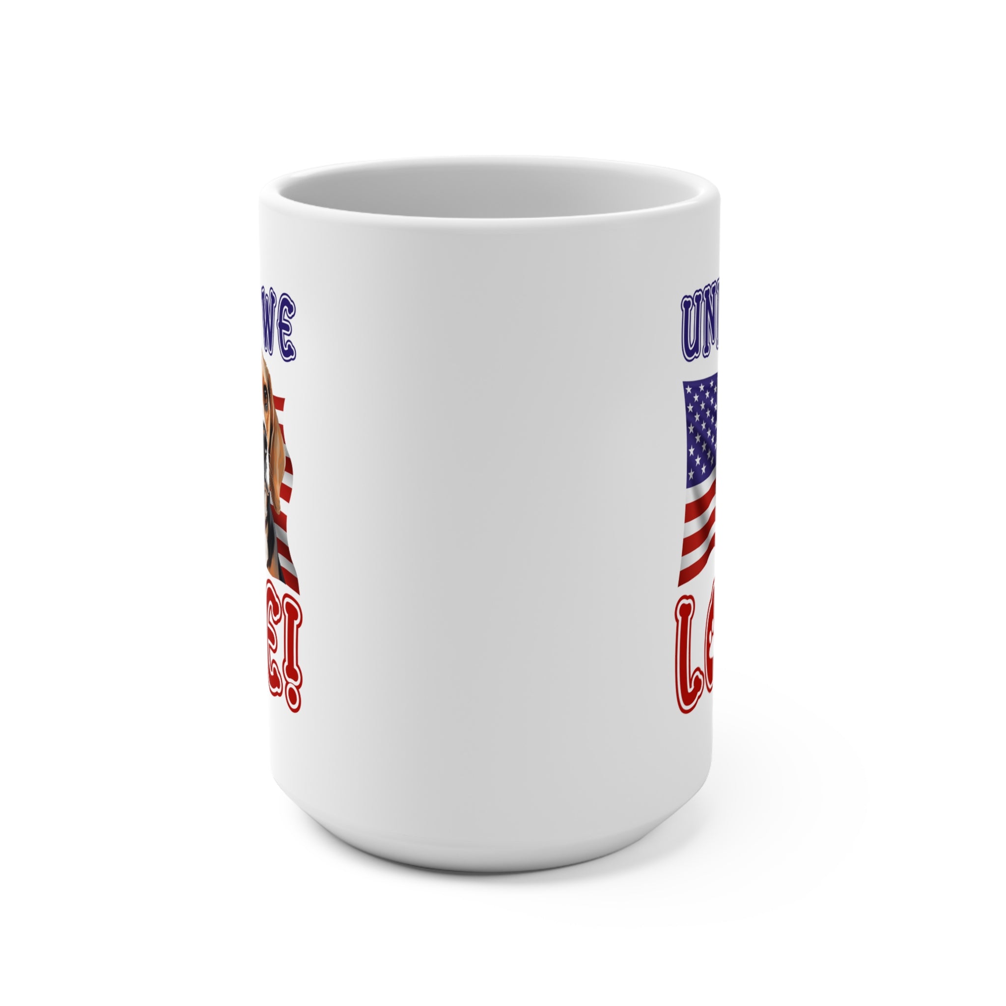 Beagle Dog United We Love 15oz Large Coffee Mug Ceramic Drinkware Tea Washable