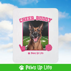 Belgian Tervuren Cheer Buddy Cheerleading Dog Fleece Sherpa Blanket - Perfect for Snuggling and Cozy Napping | Paws Up Life, LLC