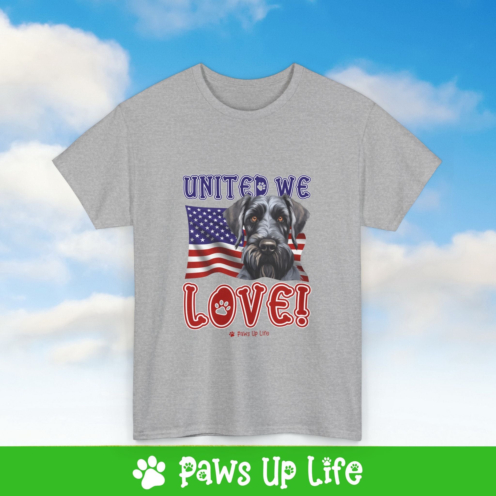 Giant Schnauzer Dog United We Love Dog Tee, Shirt, Unisex Pet Lover Gift, Dog Mom Dad Tshirt, Animal Rescue Advocate, Cute Puppy Graphic Top Classic Collar | Paws Up Life, LLC