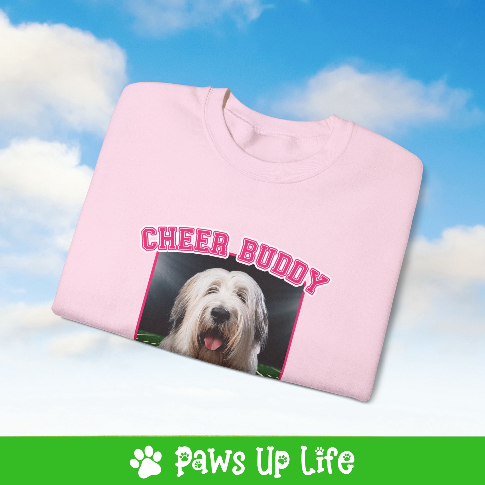 Briard Football Cheer Buddy Cheerleading Dog Crewneck Sweatshirt, Unisex Gift for Animal Lovers, Dog Mom Dad Sweatshirt, Cute Dog Lover Apparel, Fun Pet | Paws Up Life, LLC
