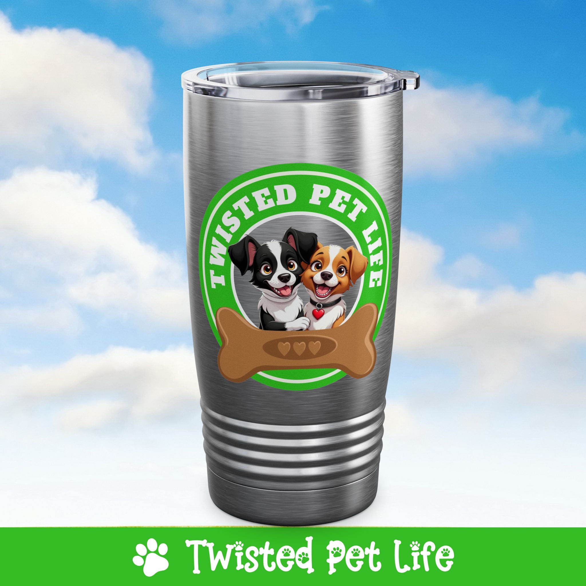 Twisted Pet Life Brand Logo Ringneck Tumbler 20oz Green