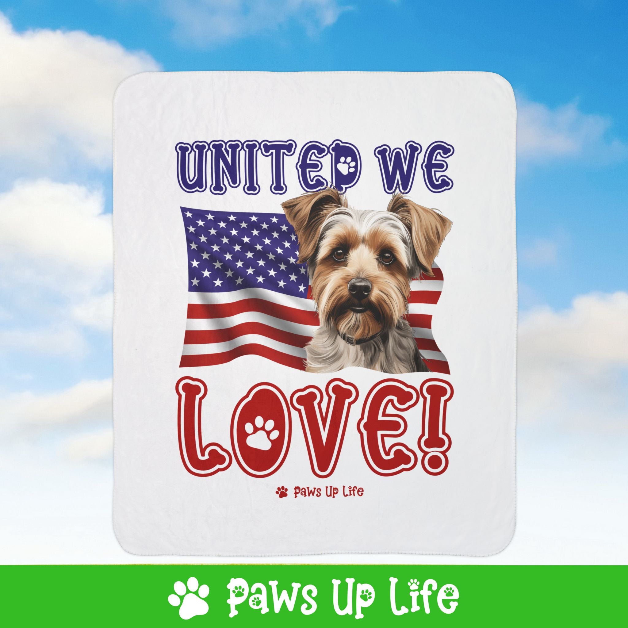 Biewer Terrier Dog United We Love Fleece Sherpa Blanket - Perfect for Snuggling and Cozy Napping | Paws Up Life, LLC