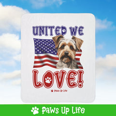 Biewer Terrier Dog United We Love Fleece Sherpa Blanket - Perfect for Snuggling and Cozy Napping | Paws Up Life, LLC