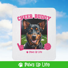 Australian Kelpie Cheer Buddy Cheerleading Dog Fleece Sherpa Blanket - Perfect for Snuggling and Cozy Napping