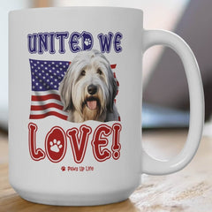 Old English Sheepdog Dog United We Love 15oz Large Coffee Mug Ceramic Drinkware Tea Washable | Paws Up Life, LLC