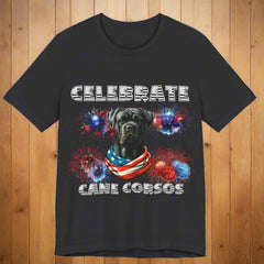 Celebrate Cane Corso Dog Patriotic Unisex Jersey Short Sleeve Tee Bella Canvas 3001 | Paws Up Life, LLC