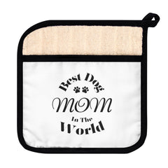 Best Dog Mom in the World Pot Holder: Cute Kitchen Accessory for Pet-Loving Homes - Pot Holder with Pocket | Paws Up Life, LLC