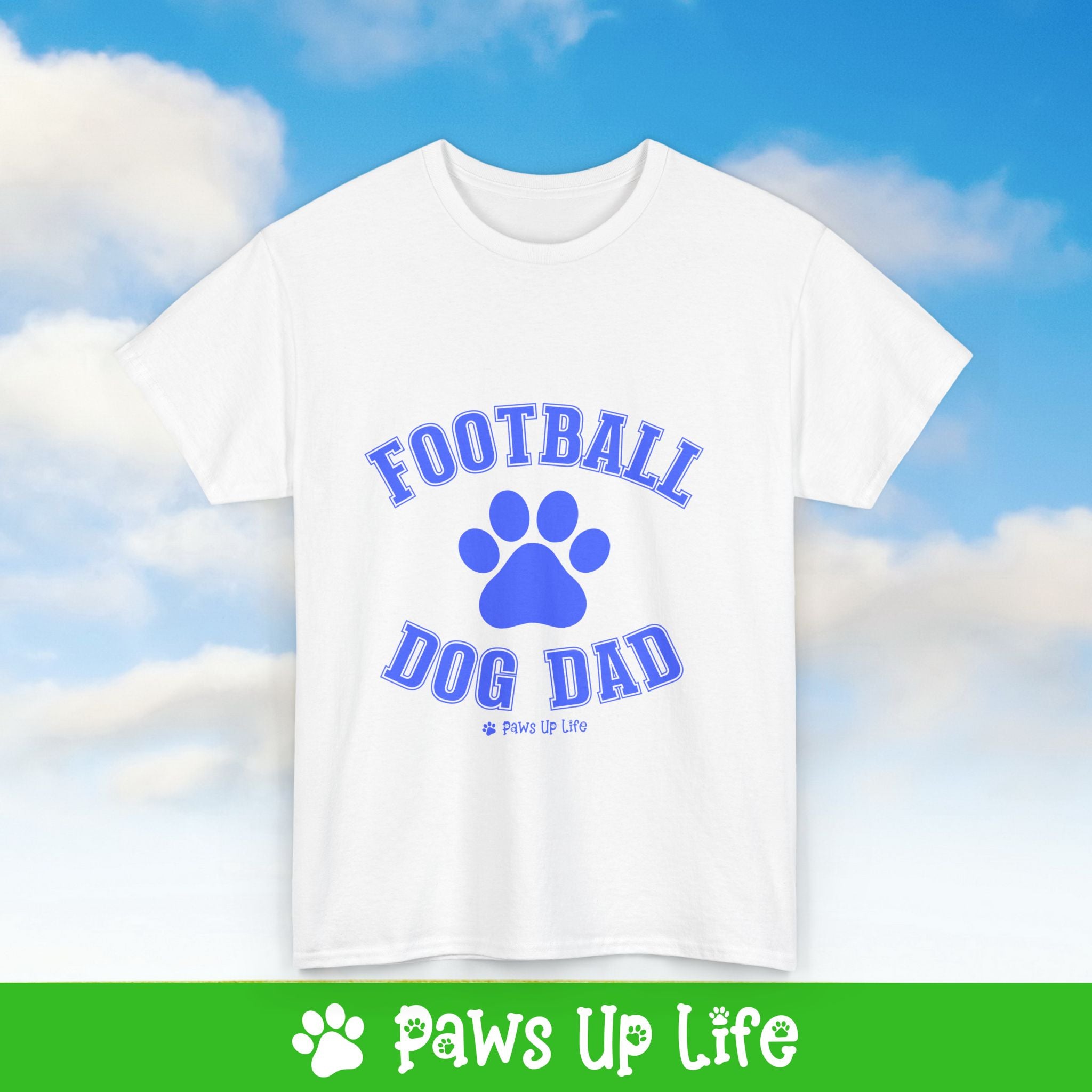 Football Dog Dad Tee, Shirt, Unisex Pet Lover Gift, Dog Mom Dad Tshirt, Animal Rescue Advocate, Cute Puppy Graphic Top Classic Collar | Paws Up Life, LLC