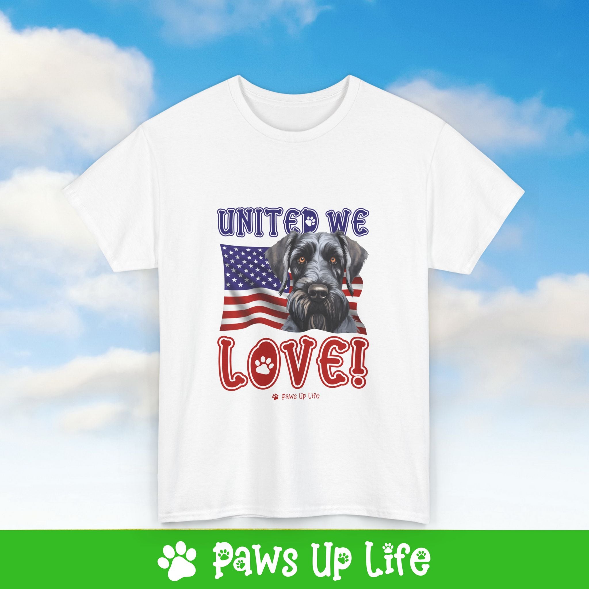 Giant Schnauzer Dog United We Love Dog Tee, Shirt, Unisex Pet Lover Gift, Dog Mom Dad Tshirt, Animal Rescue Advocate, Cute Puppy Graphic Top Classic Collar | Paws Up Life, LLC