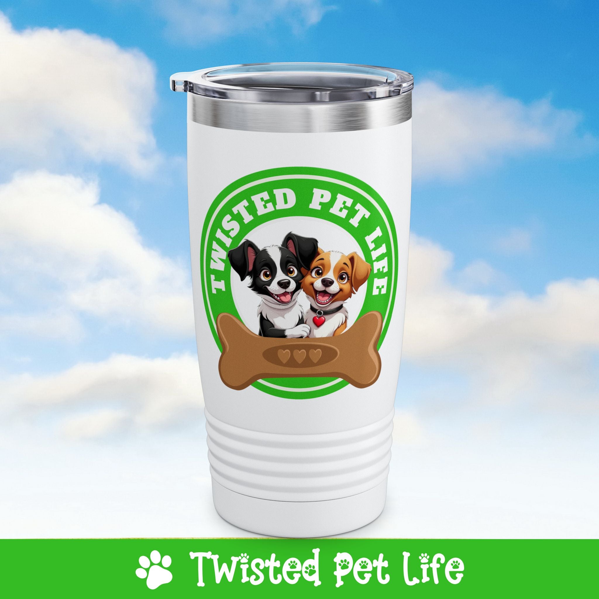 Twisted Pet Life Brand Logo Ringneck Tumbler 20oz Green