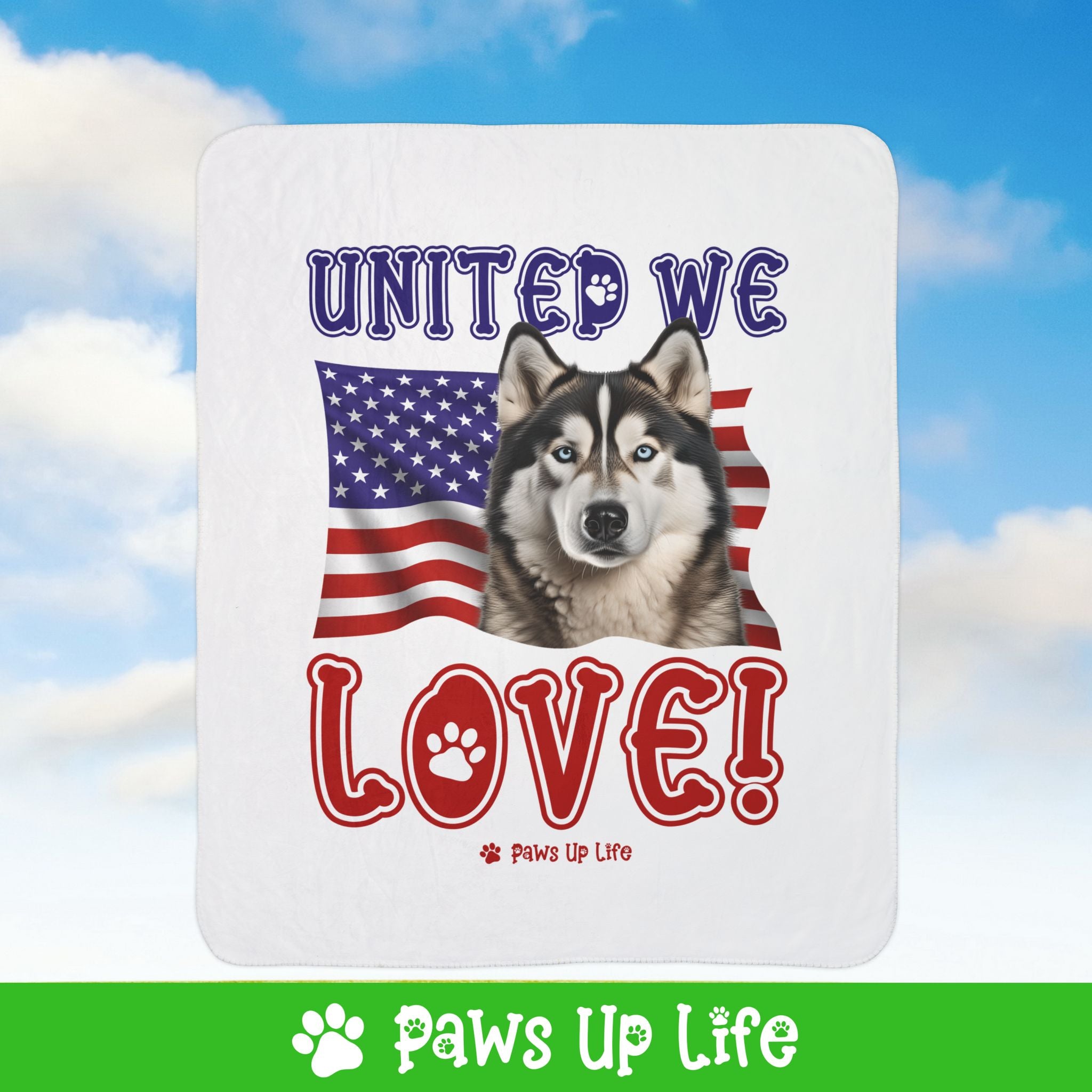 Alaskan Malamute Dog United We Love Fleece Sherpa Blanket - Perfect for Snuggling and Cozy Napping | Paws Up Life, LLC