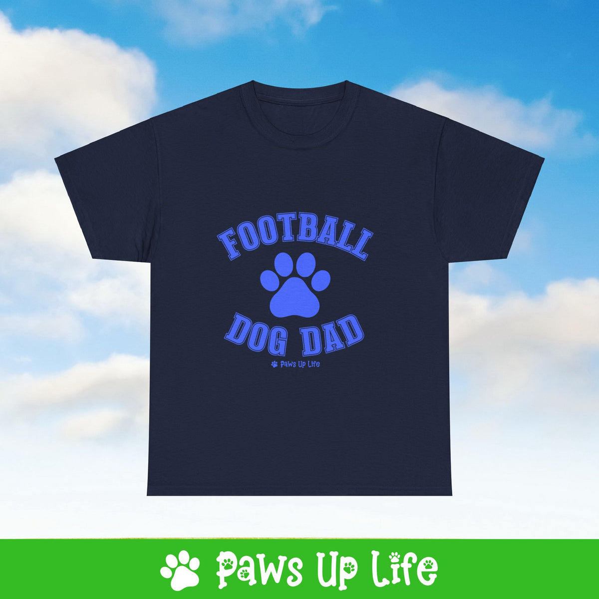 Football Dog Dad Tee, Shirt, Unisex Pet Lover Gift, Dog Mom Dad Tshirt, Animal Rescue Advocate, Cute Puppy Graphic Top Classic Collar | Paws Up Life, LLC