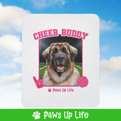 Leonberger Football Cheer Buddy Cheerleading Dog Fleece Sherpa Blanket - Perfect for Snuggling and Cozy Napping | Paws Up Life, LLC