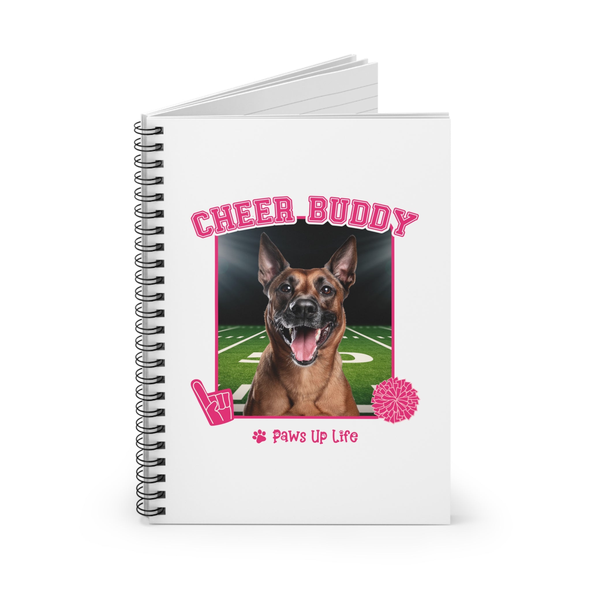 Belgian Tervuren Cheer Buddy Cheerleading Dog Spiral Notebook for Office and Home - Ruled Line | Paws Up Life, LLC