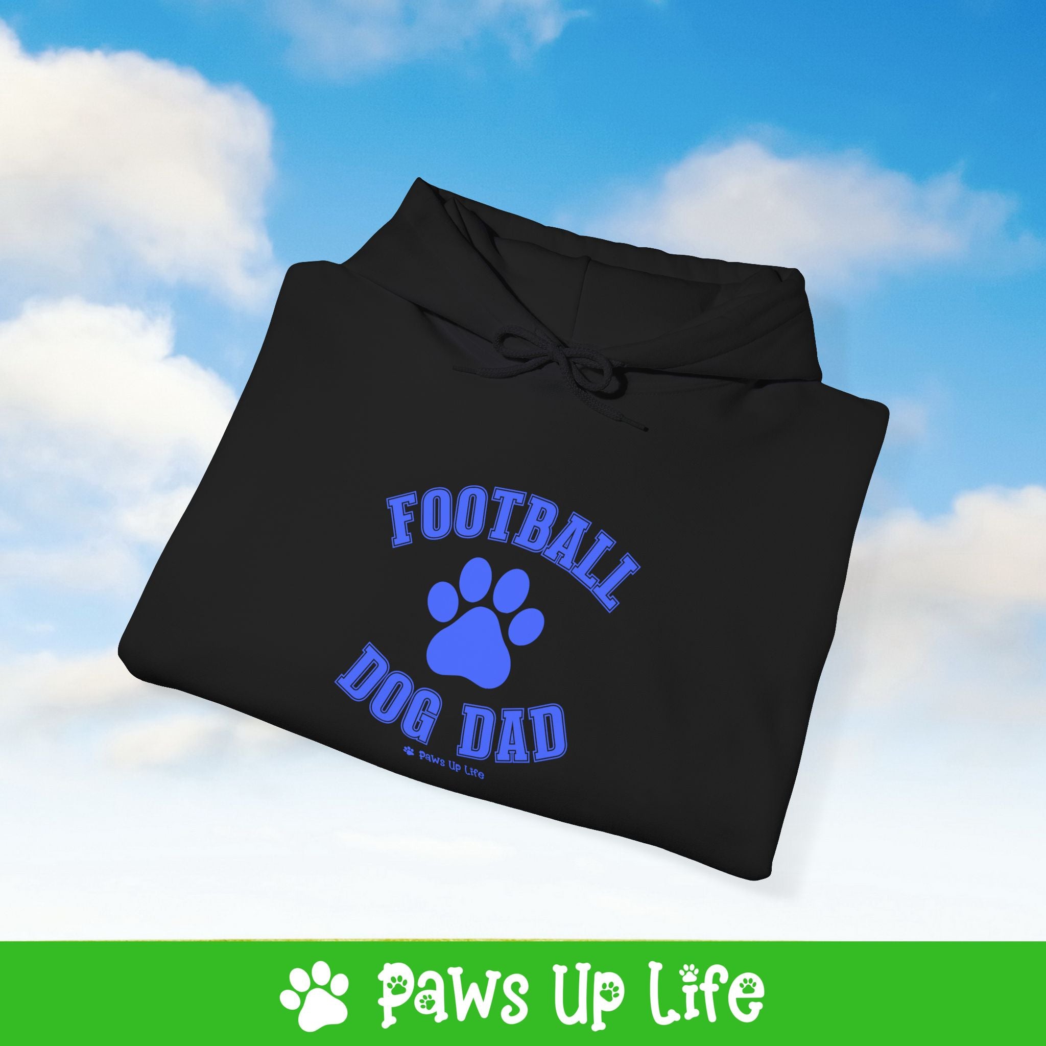 Football Dog Dad Football Unisex Hoodie Hooded Sweatshirt Classic Cotton | Paws Up Life, LLC