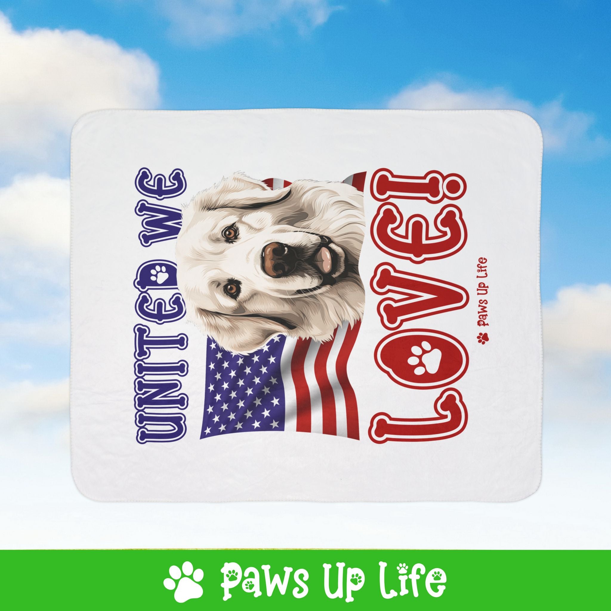 Great Pyrenees Dog United We Love Fleece Sherpa Blanket - Perfect for Snuggling and Cozy Napping | Paws Up Life, LLC