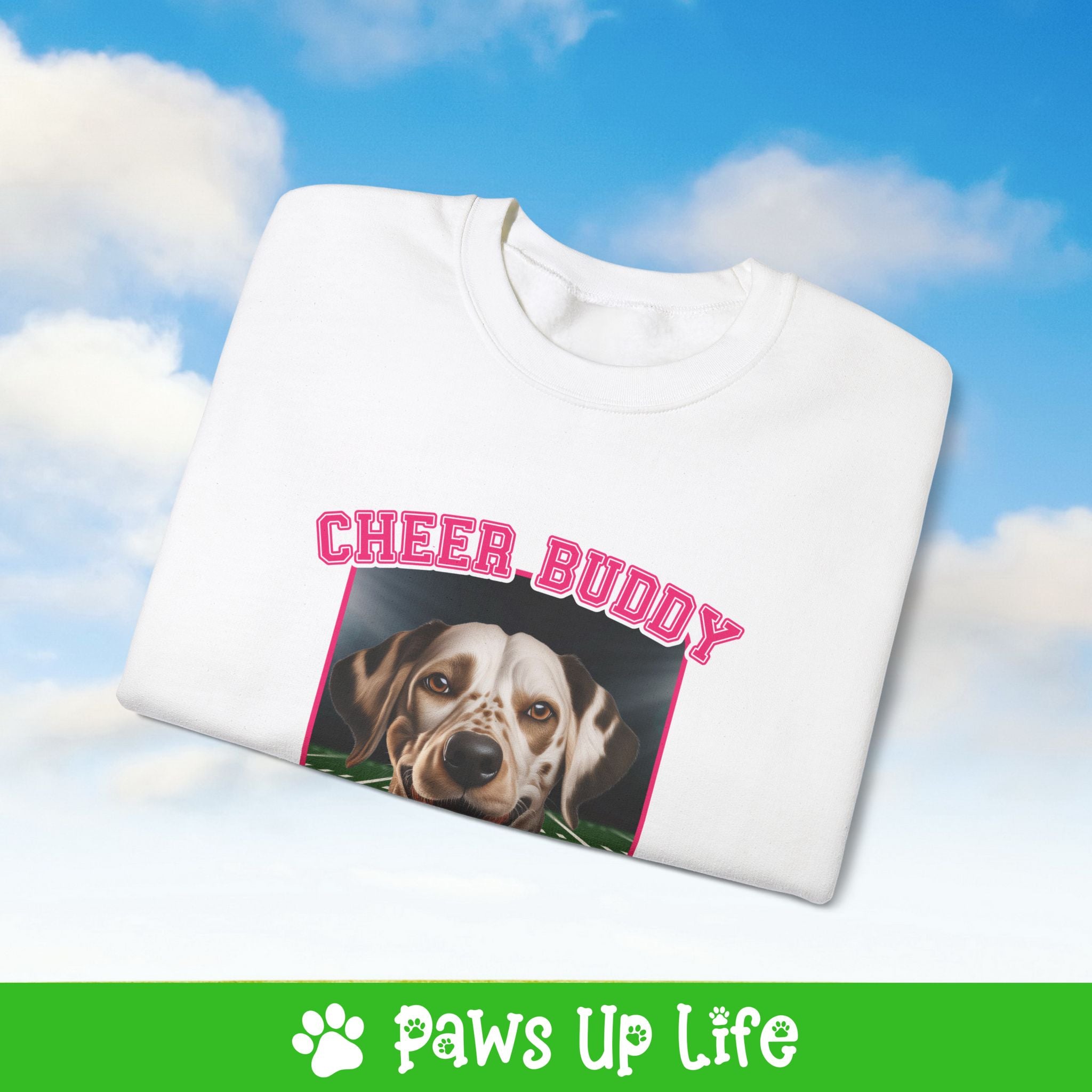 Dalmation Football Cheer Buddy Cheerleading Dog Crewneck Sweatshirt, Unisex Gift for Animal Lovers, Dog Mom Dad Sweatshirt, Cute Dog Lover Apparel, Fun Pet | Paws Up Life, LLC