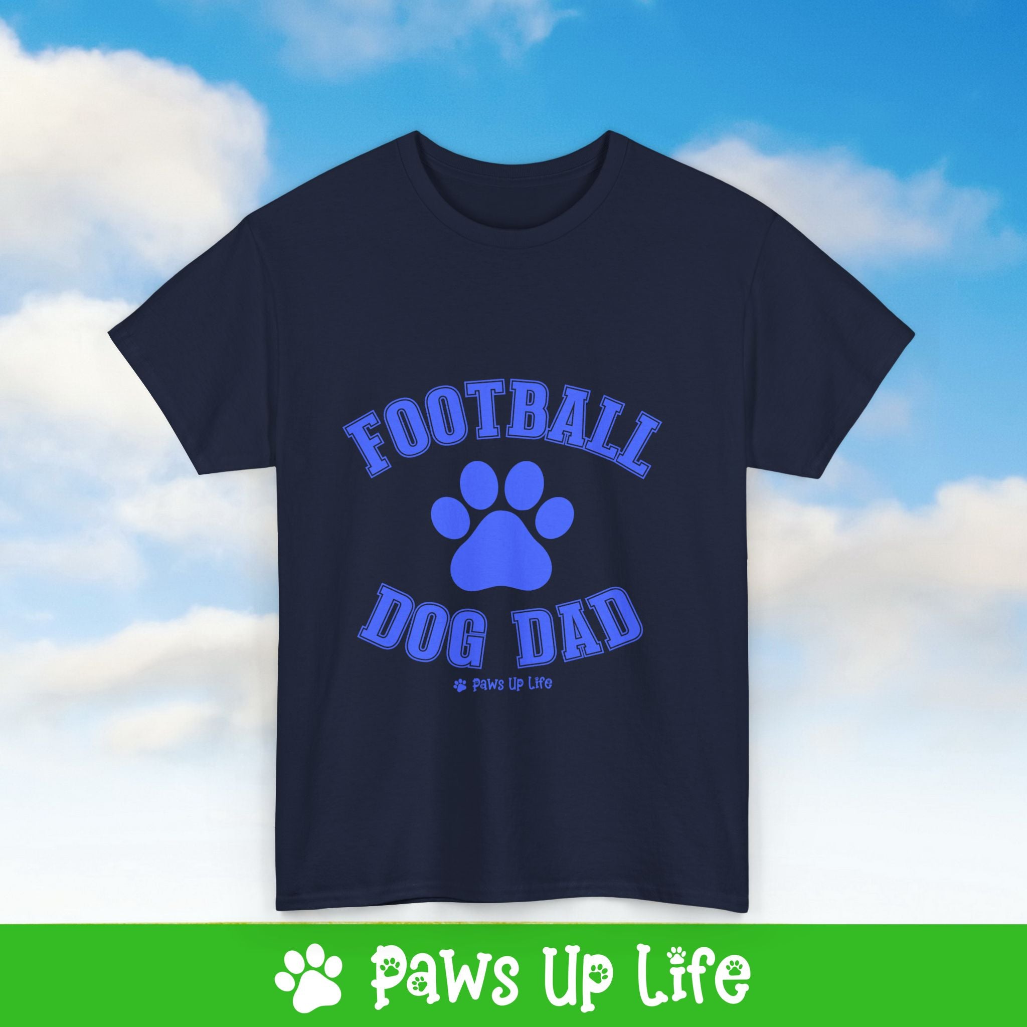 Football Dog Dad Tee, Shirt, Unisex Pet Lover Gift, Dog Mom Dad Tshirt, Animal Rescue Advocate, Cute Puppy Graphic Top Classic Collar | Paws Up Life, LLC