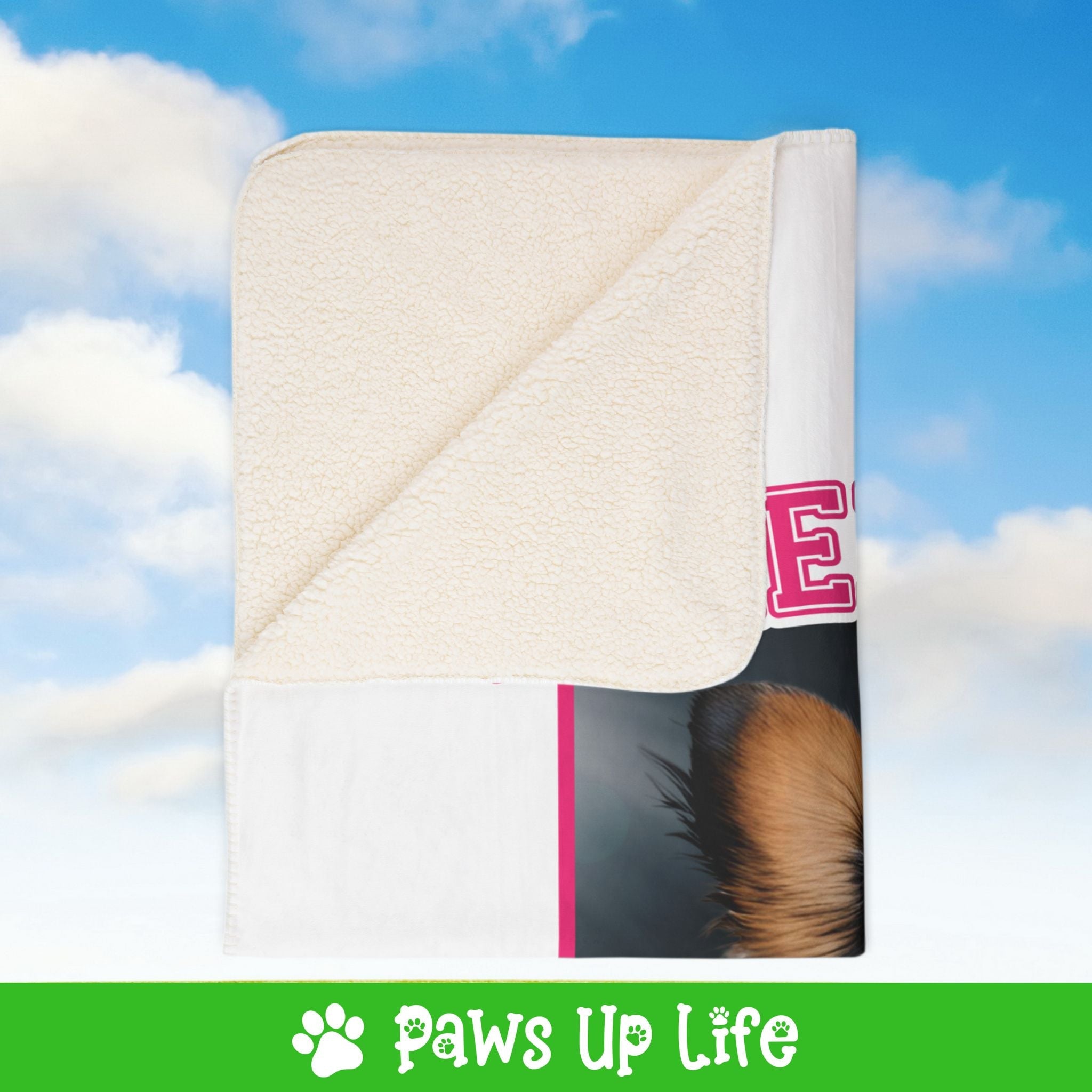 Papillon Football Cheer Buddy Cheerleading Dog Fleece Sherpa Blanket - Perfect for Snuggling and Cozy Napping | Paws Up Life, LLC