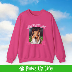 Shetland Sheepdog Football Cheer Buddy Cheerleading Dog Crewneck Sweatshirt, Unisex Gift for Animal Lovers, Dog Mom Dad Sweatshirt, Cute Dog Lover Apparel, Fun Pet | Paws Up Life, LLC