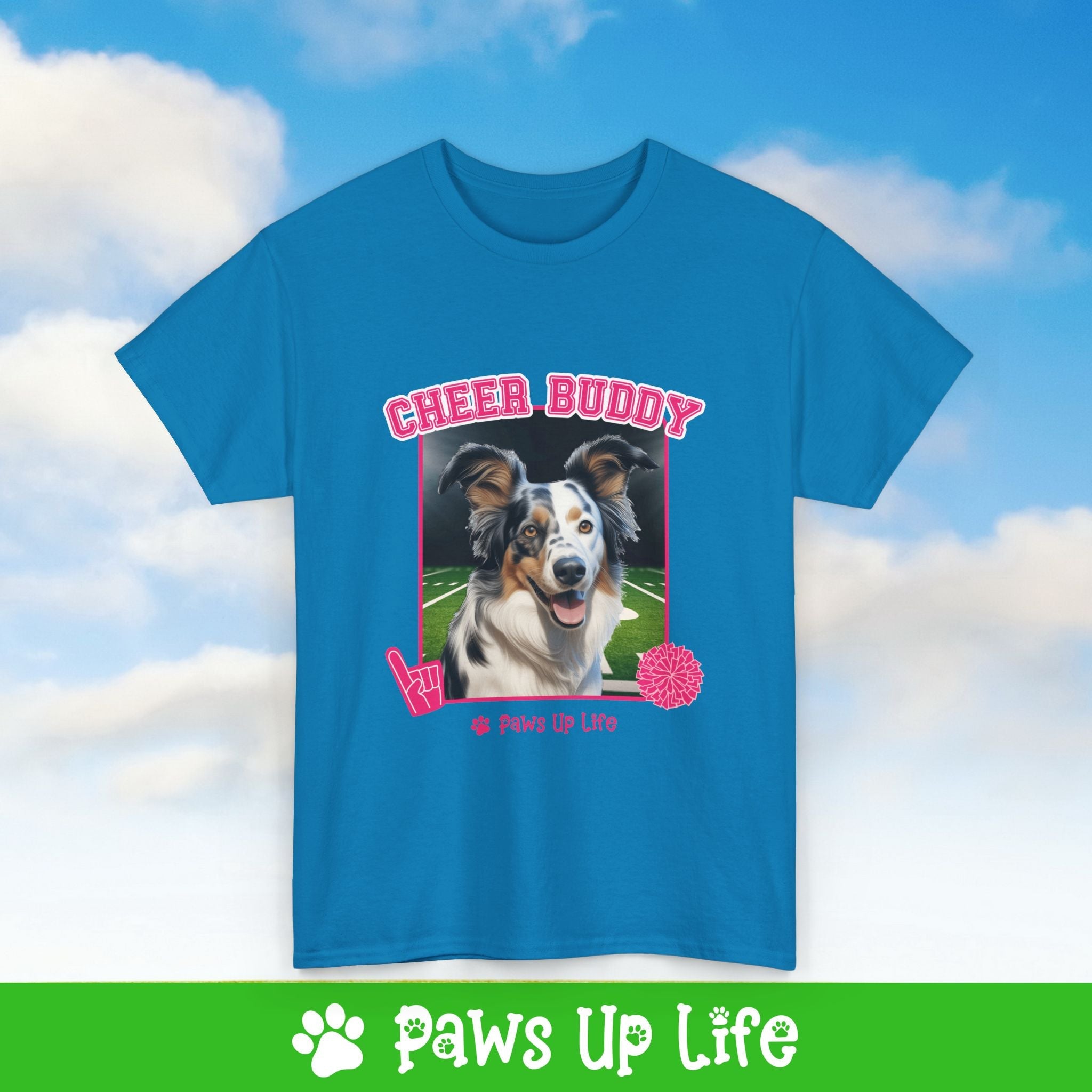 Australian Koolie  Cheer Buddy Cheerleading Dog Tee, Shirt, Unisex Pet Lover Gift, Dog Mom Dad Tshirt, Animal Rescue Advocate, Cute Puppy Graphic Top Classic Collar | Paws Up Life, LLC