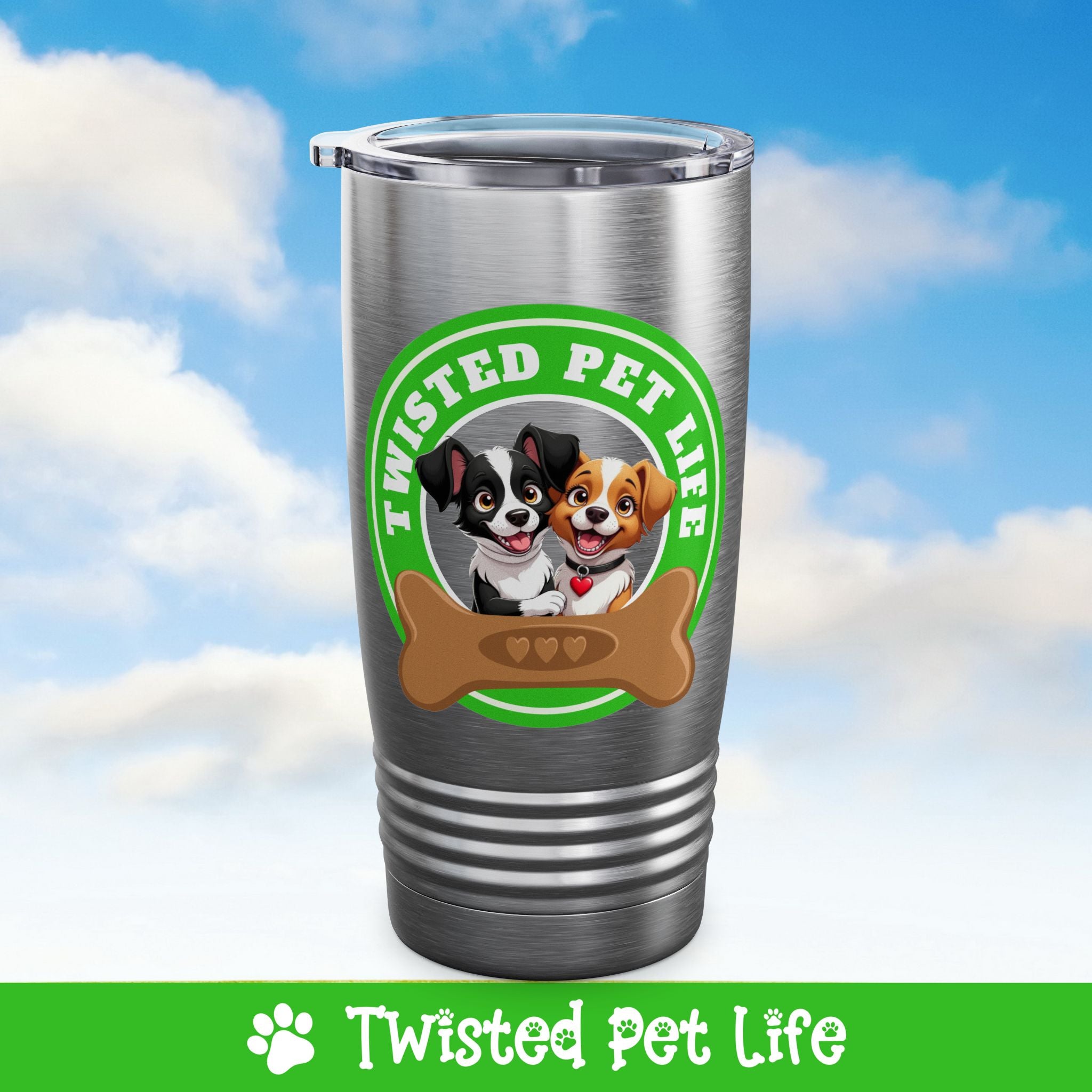 Twisted Pet Life Brand Logo Ringneck Tumbler 20oz Green