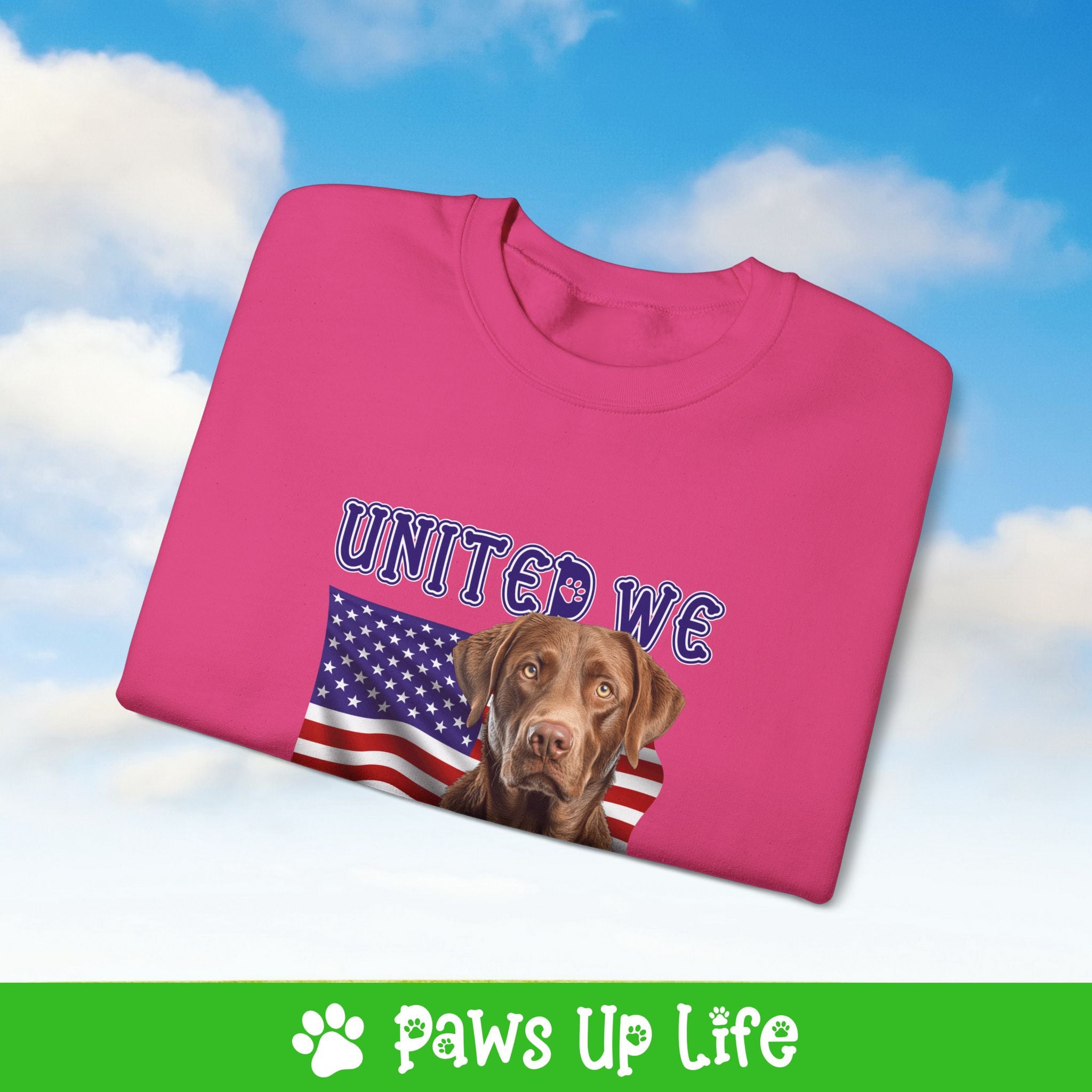 Chesapeake Bay Retriever Dog United We Love Dog Crewneck Sweatshirt, Unisex Gift for Animal Lovers, Dog Mom Dad Sweatshirt, Cute Dog Lover Apparel, Fun Pet | Paws Up Life, LLC