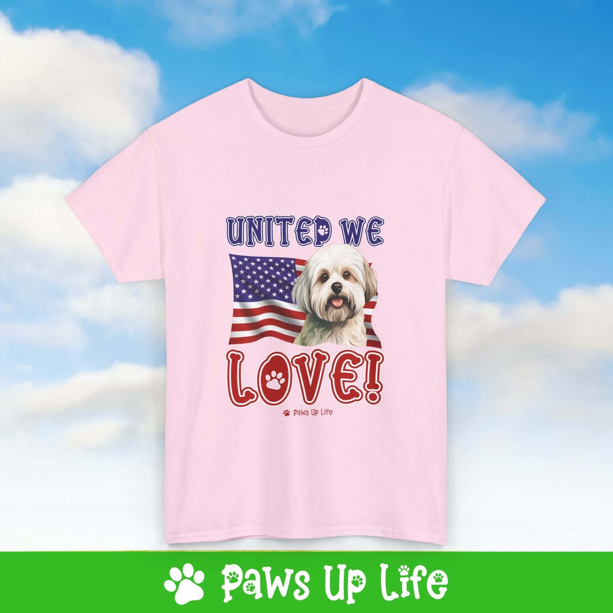 Maltese Dog United We Love Dog Tee, Shirt, Unisex Pet Lover Gift, Dog Mom Dad Tshirt, Animal Rescue Advocate, Cute Puppy Graphic Top Classic Collar | Paws Up Life, LLC