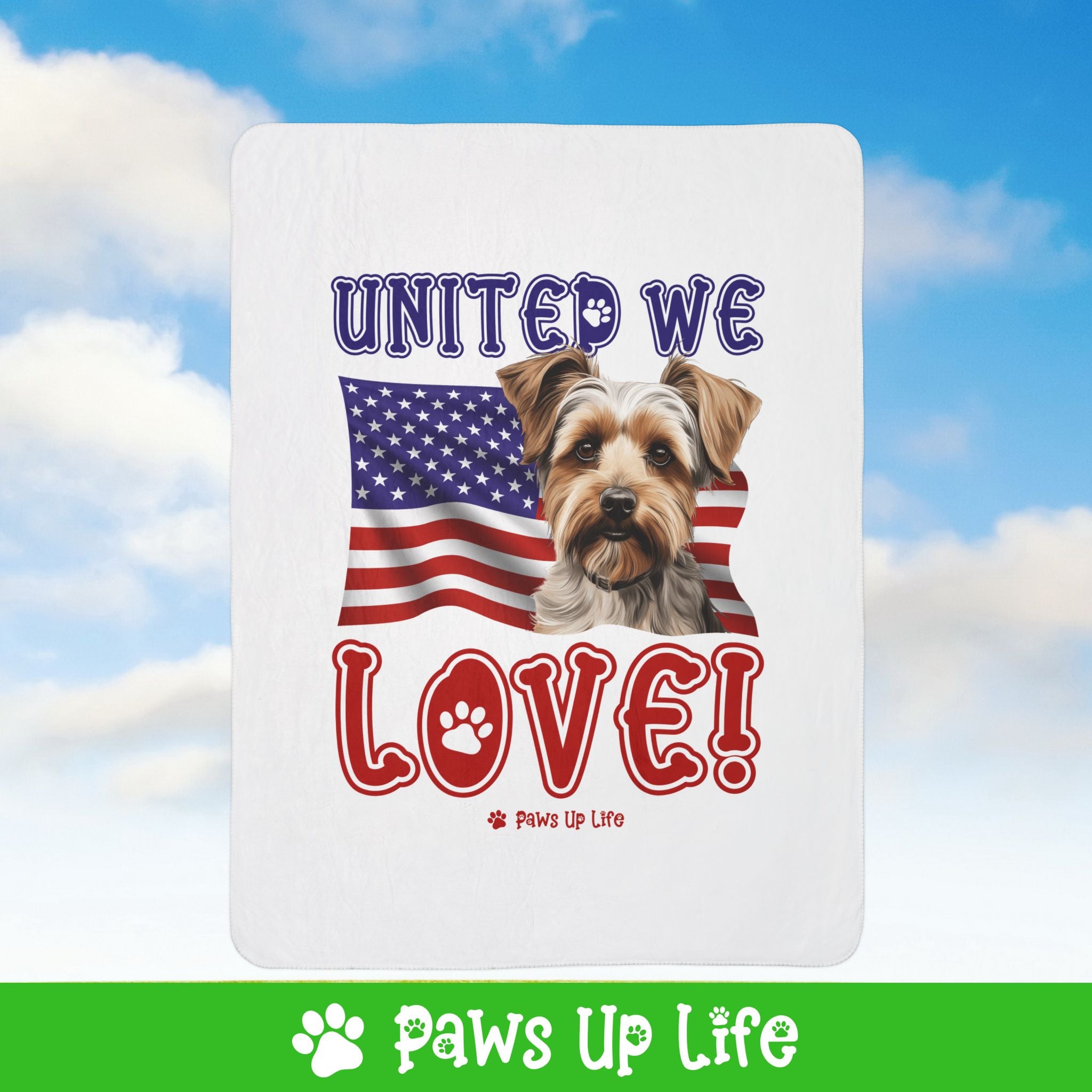 Biewer Terrier Dog United We Love Fleece Sherpa Blanket - Perfect for Snuggling and Cozy Napping | Paws Up Life, LLC