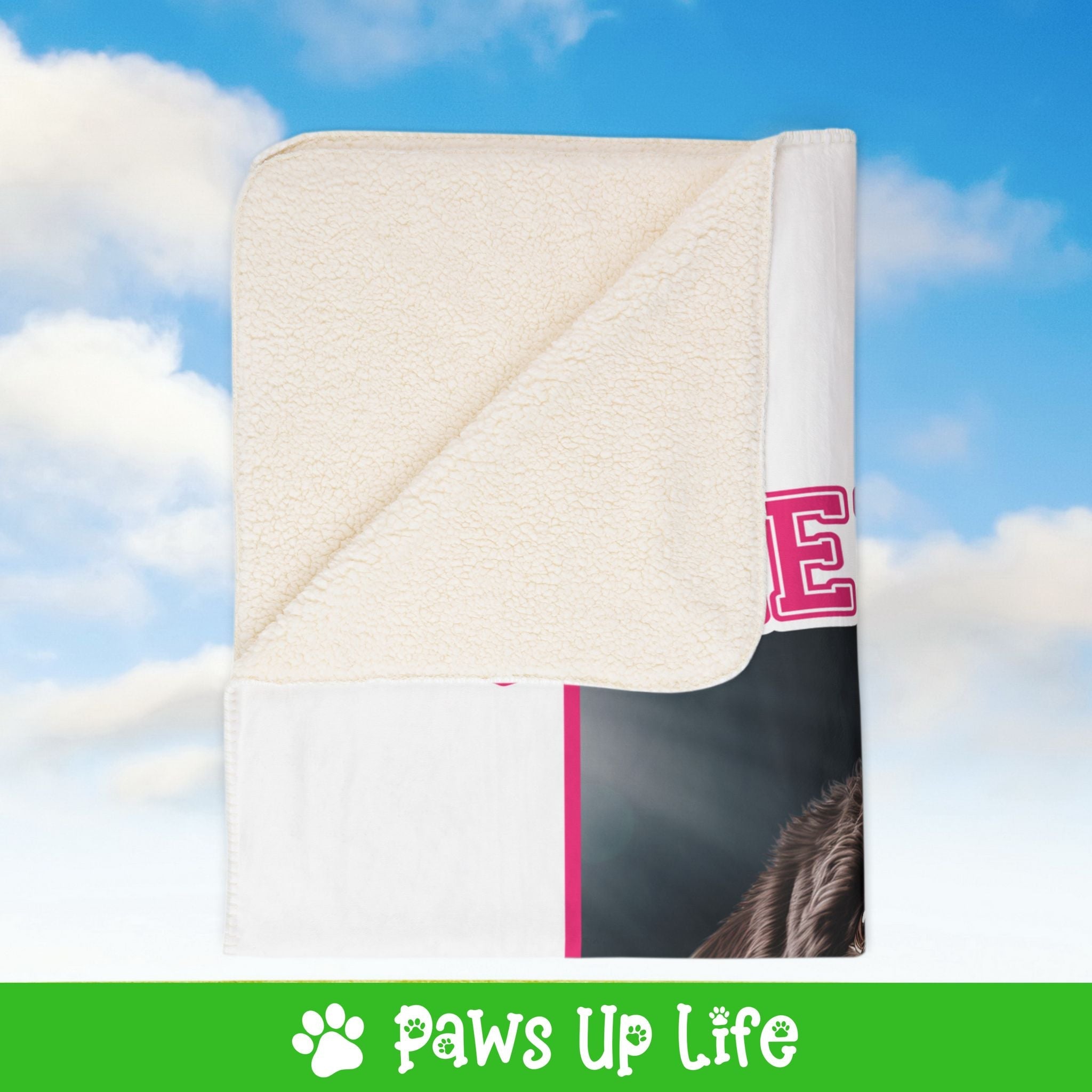 Labradoodle Football Cheer Buddy Cheerleading Dog Fleece Sherpa Blanket - Perfect for Snuggling and Cozy Napping | Paws Up Life, LLC