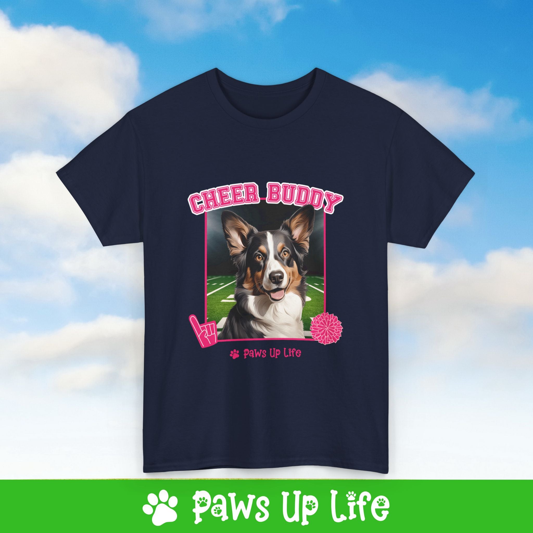 Cardigan Welsh Corgi Football Cheer Buddy Cheerleading Dog Tee, Shirt, Unisex Pet Lover Gift, Dog Mom Dad Tshirt, Animal Rescue Advocate, Cute Puppy Graphic Top Classic Collar | Paws Up Life, LLC