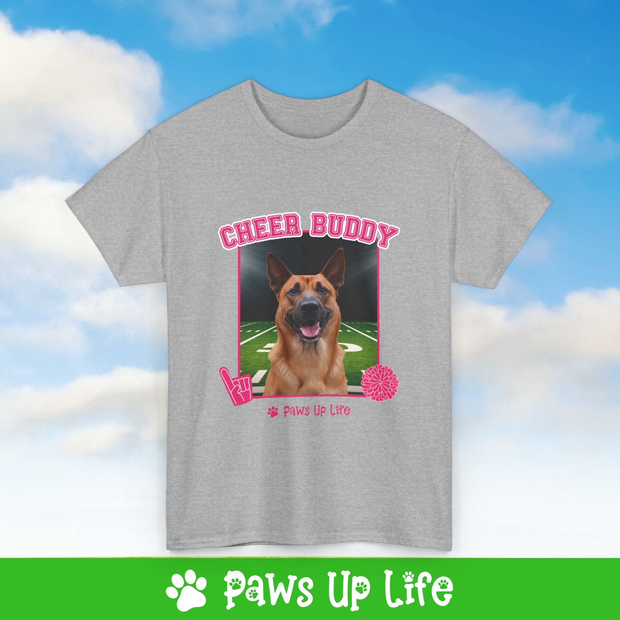 Belgian Sheepdog Cheer Buddy Cheerleading Dog Tee, Shirt, Unisex Pet Lover Gift, Dog Mom Dad Tshirt, Animal Rescue Advocate, Cute Puppy Graphic Top Classic Collar | Paws Up Life, LLC