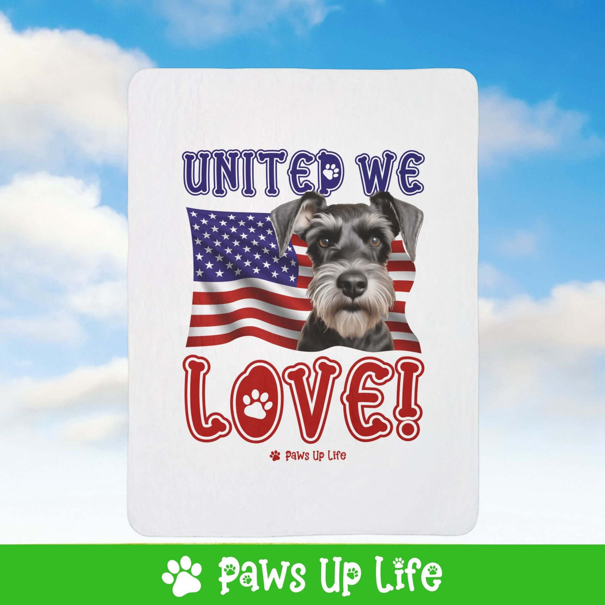 Miniature Schnauzer Dog United We Love Fleece Sherpa Blanket - Perfect for Snuggling and Cozy Napping | Paws Up Life, LLC