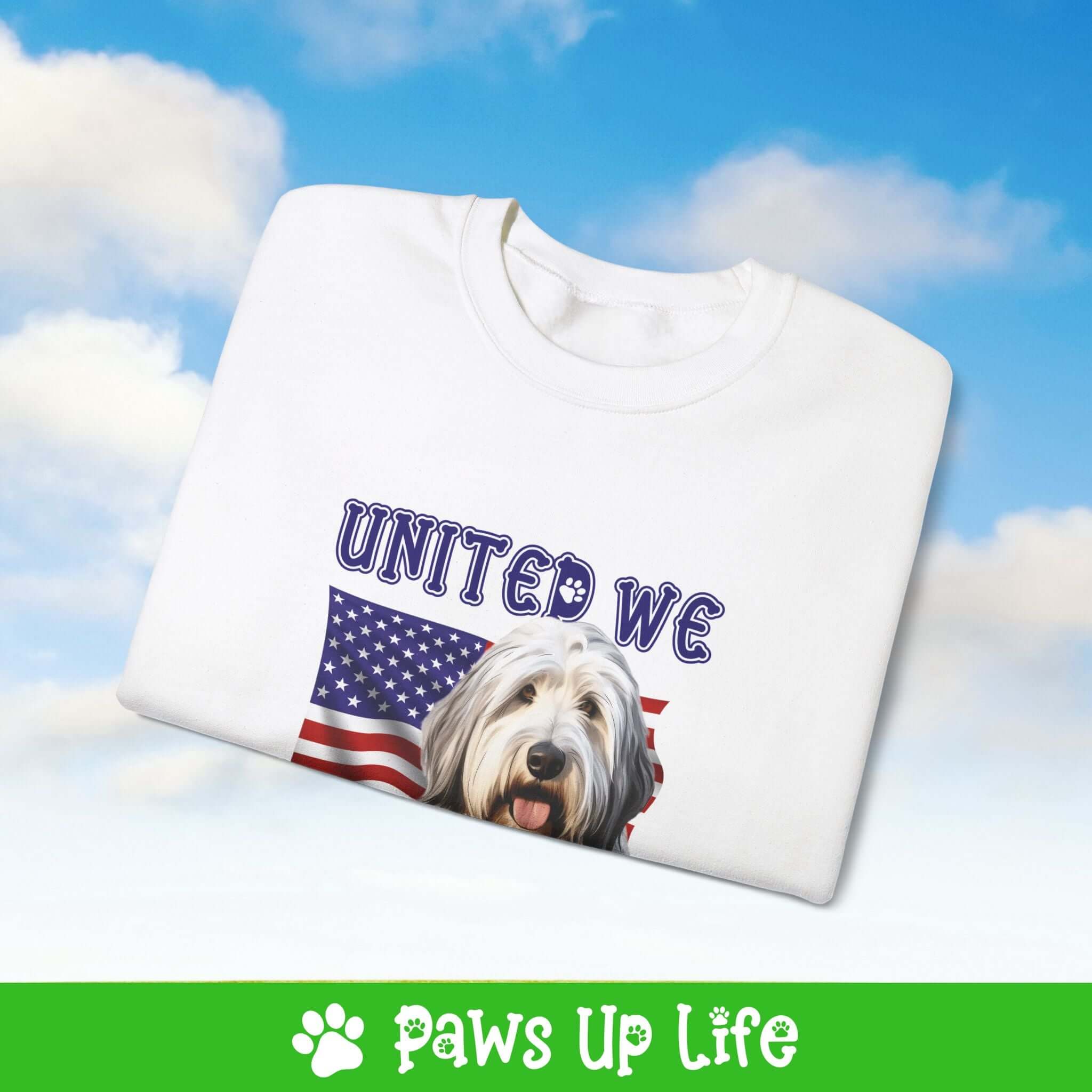 Old English Sheepdog Dog United We Love Dog Crewneck Sweatshirt, Unisex Gift for Animal Lovers, Dog Mom Dad Sweatshirt, Cute Dog Lover Apparel, Fun Pet | Paws Up Life, LLC