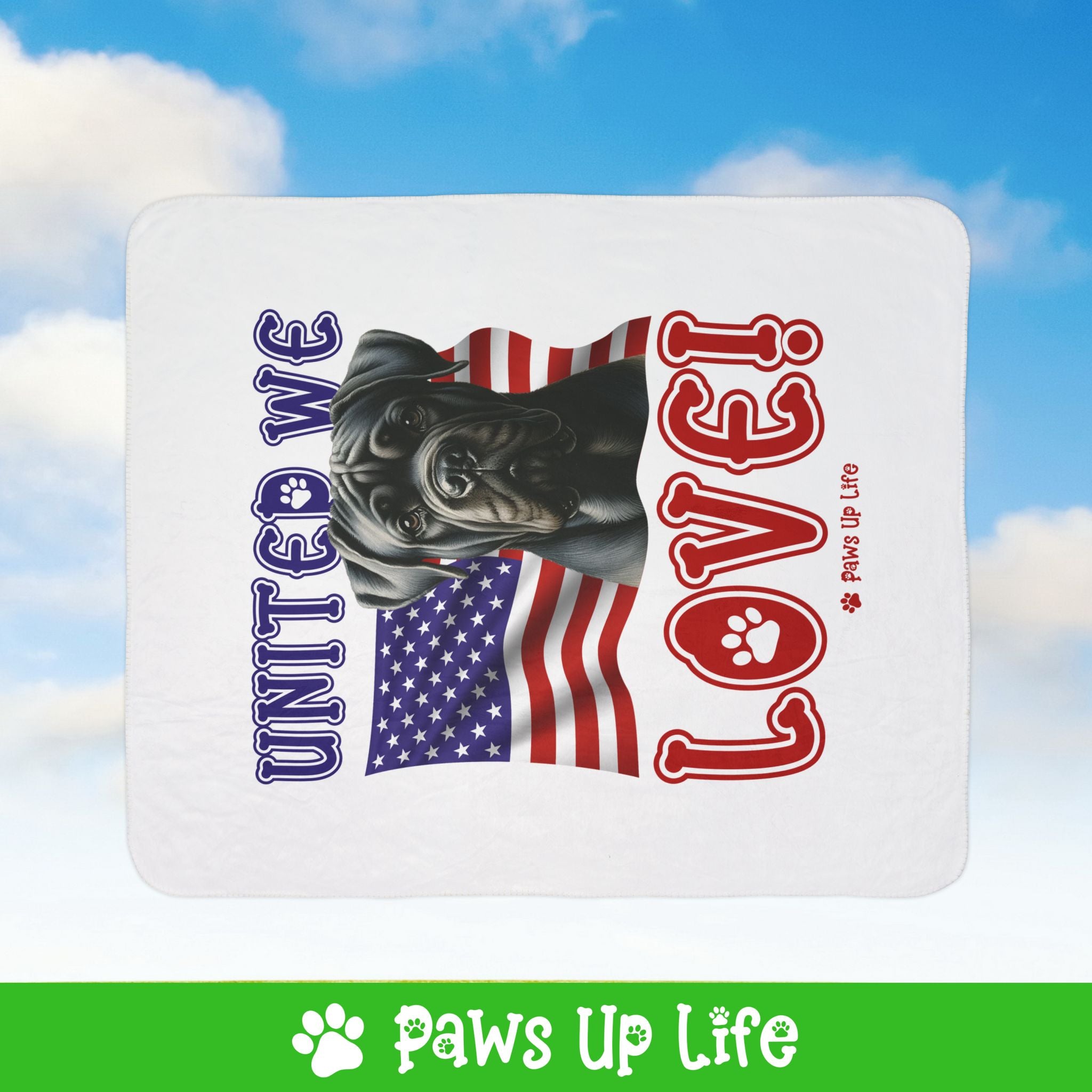 Cane Corso Dog United We Love Fleece Sherpa Blanket - Perfect for Snuggling and Cozy Napping | Paws Up Life, LLC