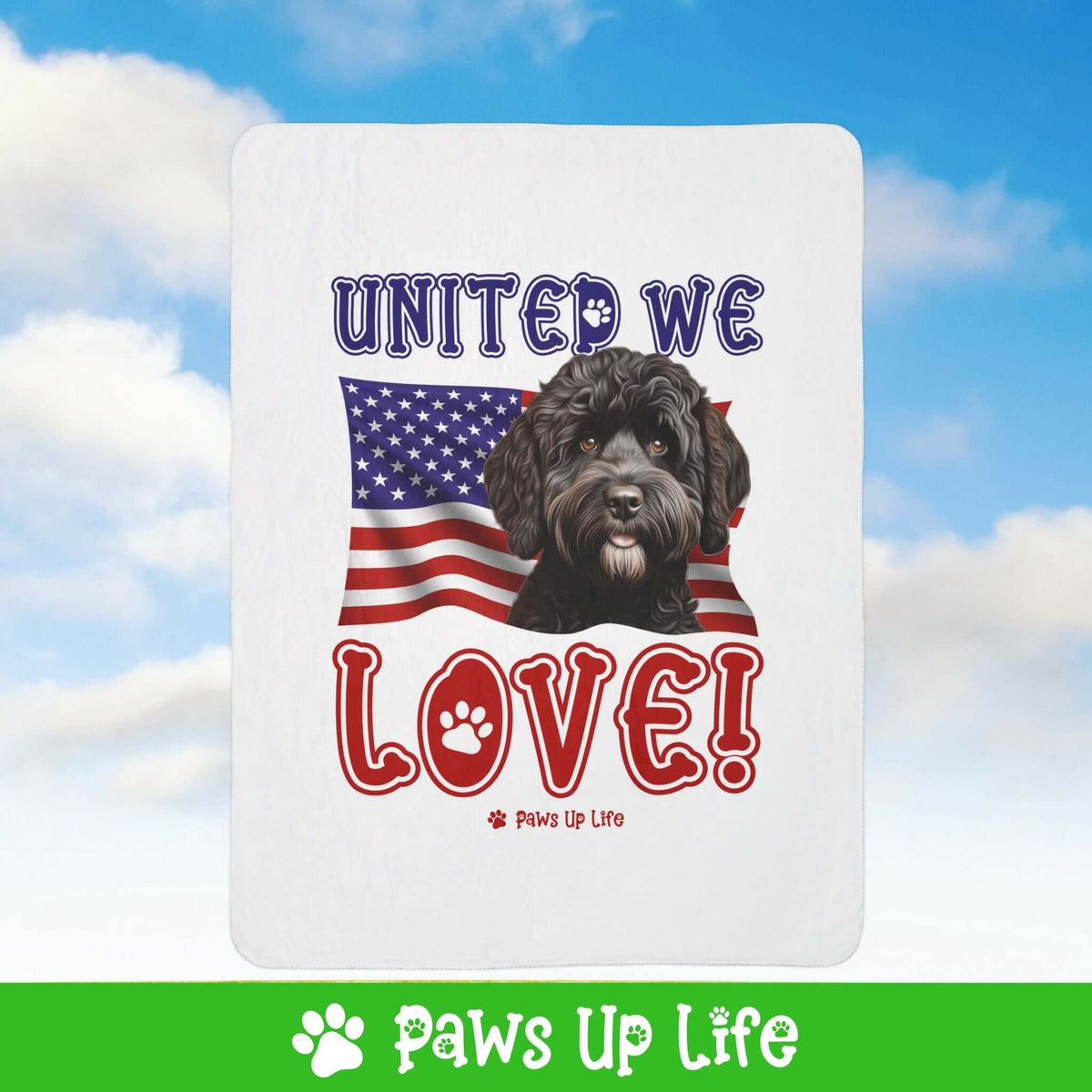 Portuguese Water Dog Patriotic Blanket