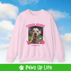 Dalmation Football Cheer Buddy Cheerleading Dog Crewneck Sweatshirt, Unisex Gift for Animal Lovers, Dog Mom Dad Sweatshirt, Cute Dog Lover Apparel, Fun Pet | Paws Up Life, LLC