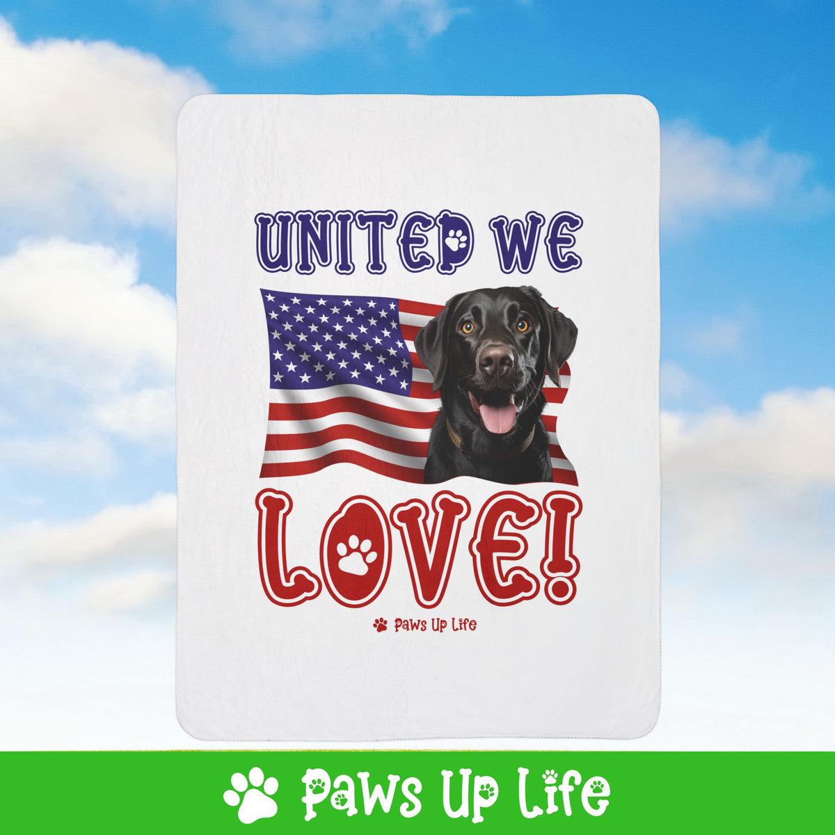 Black Lab Labrador Retriever Dog United We Love Fleece Sherpa Blanket - Perfect for Snuggling and Cozy Napping | Paws Up Life, LLC