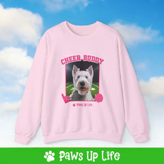 White Scottish Terrier Football Cheer Buddy Cheerleading Dog Crewneck Sweatshirt, Unisex Gift for Animal Lovers, Dog Mom Dad Sweatshirt, Cute Dog Lover Apparel, Fun Pet | Paws Up Life, LLC